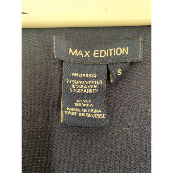 Max Edition Bodycon Mini Dress Womens Navy Small Sleevless Ruffle - Picture 3 of 7